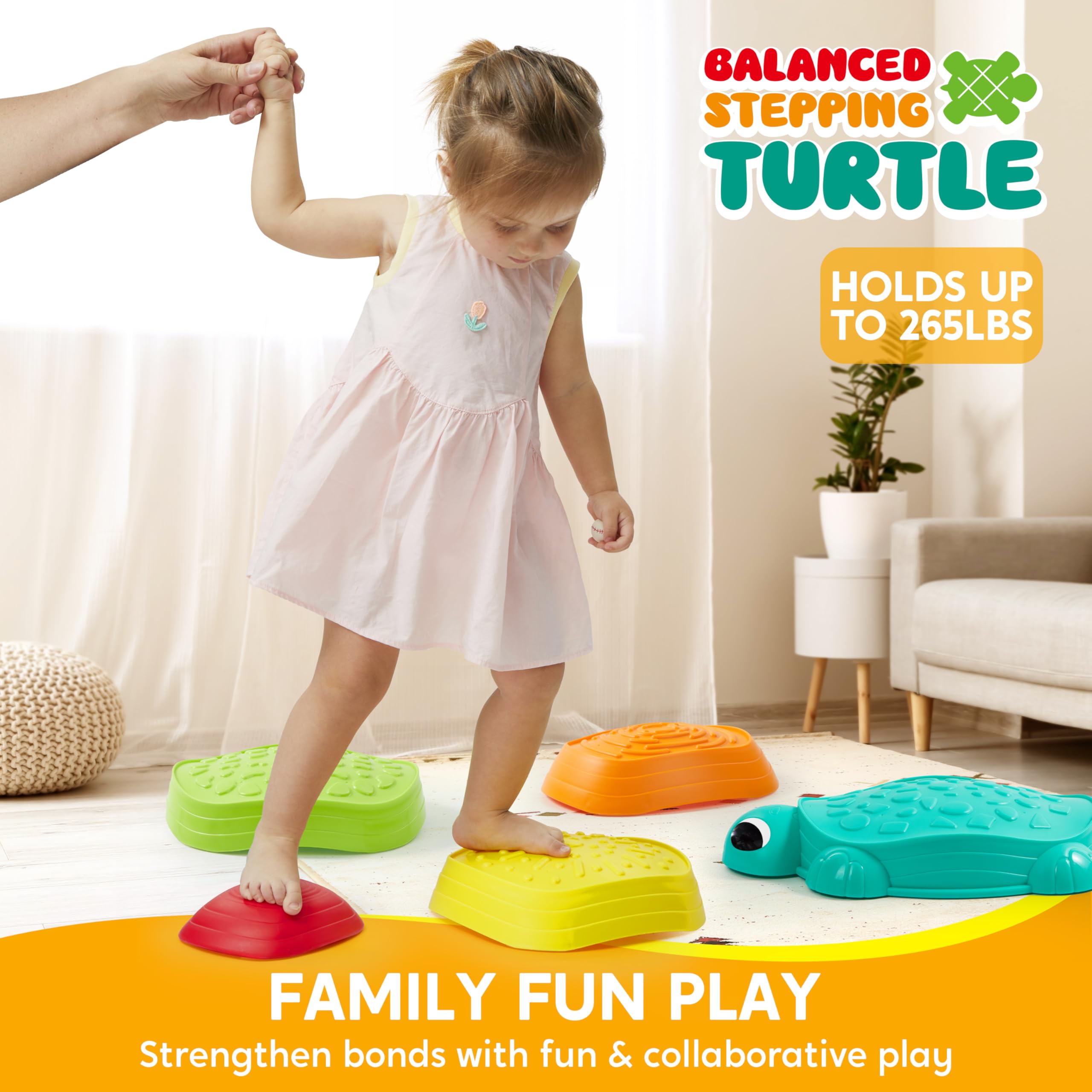 JoyIn balance stones non-slip surface keeps little explorers secure on varied floors.