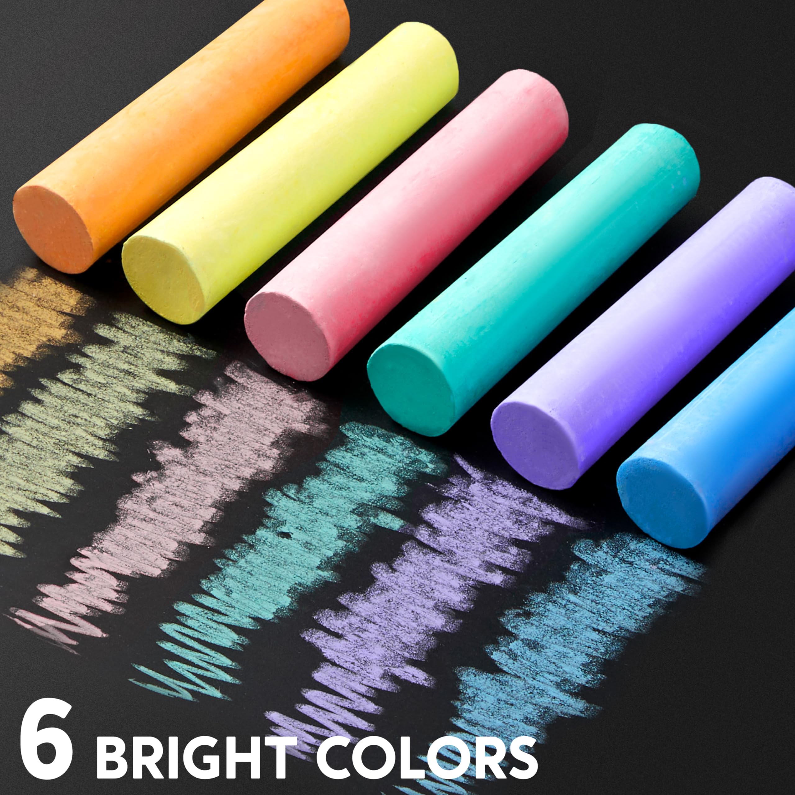 JOYIN chalk set in box displays six colors ready for classrooms.