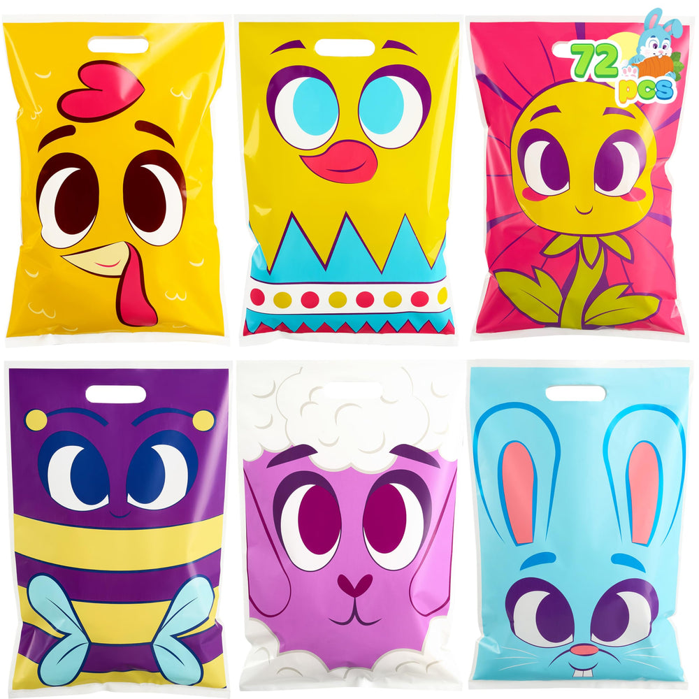 JOYIN Easter 72-pcs bags front view for colorful gift wrapping and egg hunts