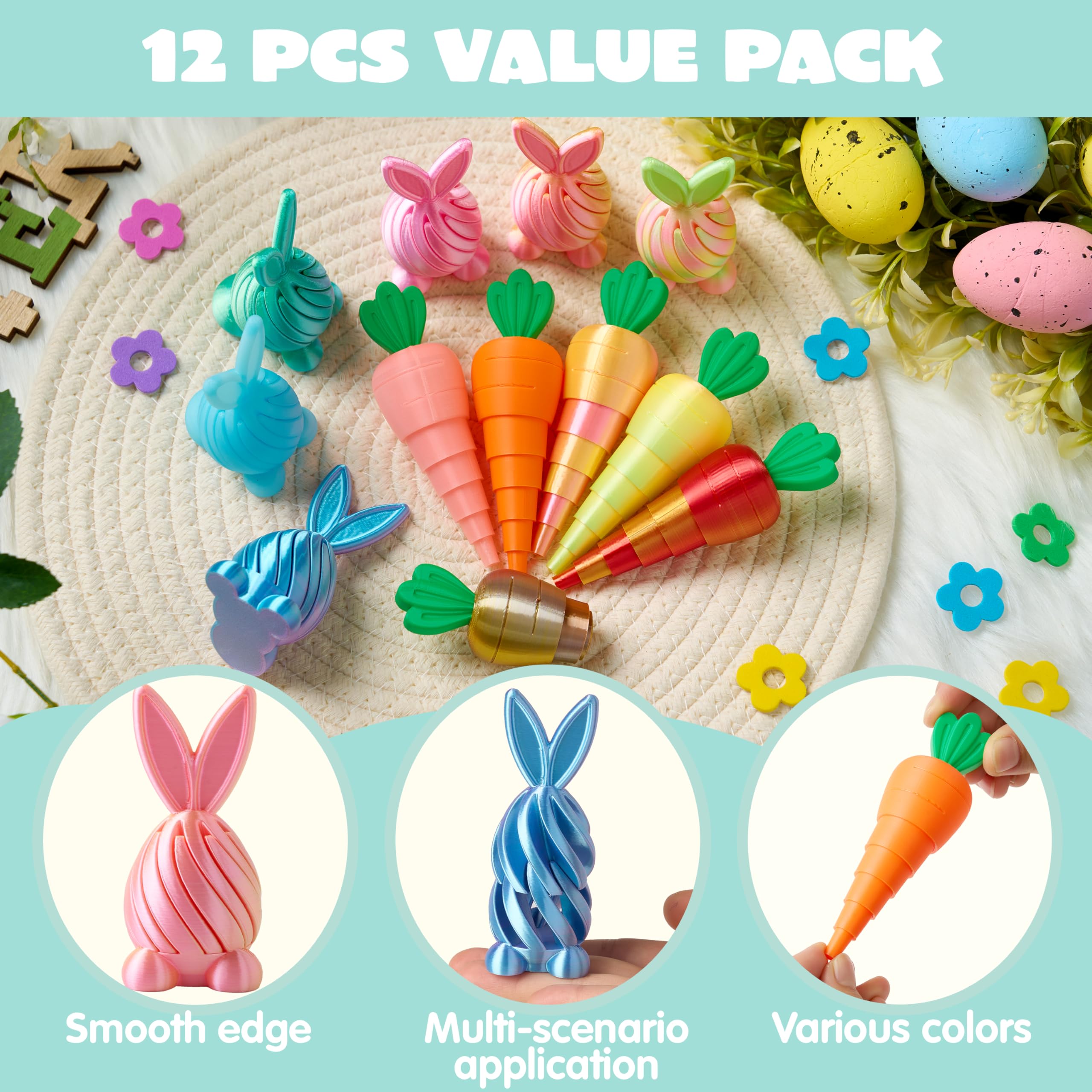 JOYIN Easter carrot 3D toy in bright colors ideal for Easter baskets and party favors.