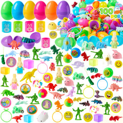 JOYIN 100Pcs prefilled Easter eggs pack shot for colorful egg hunts