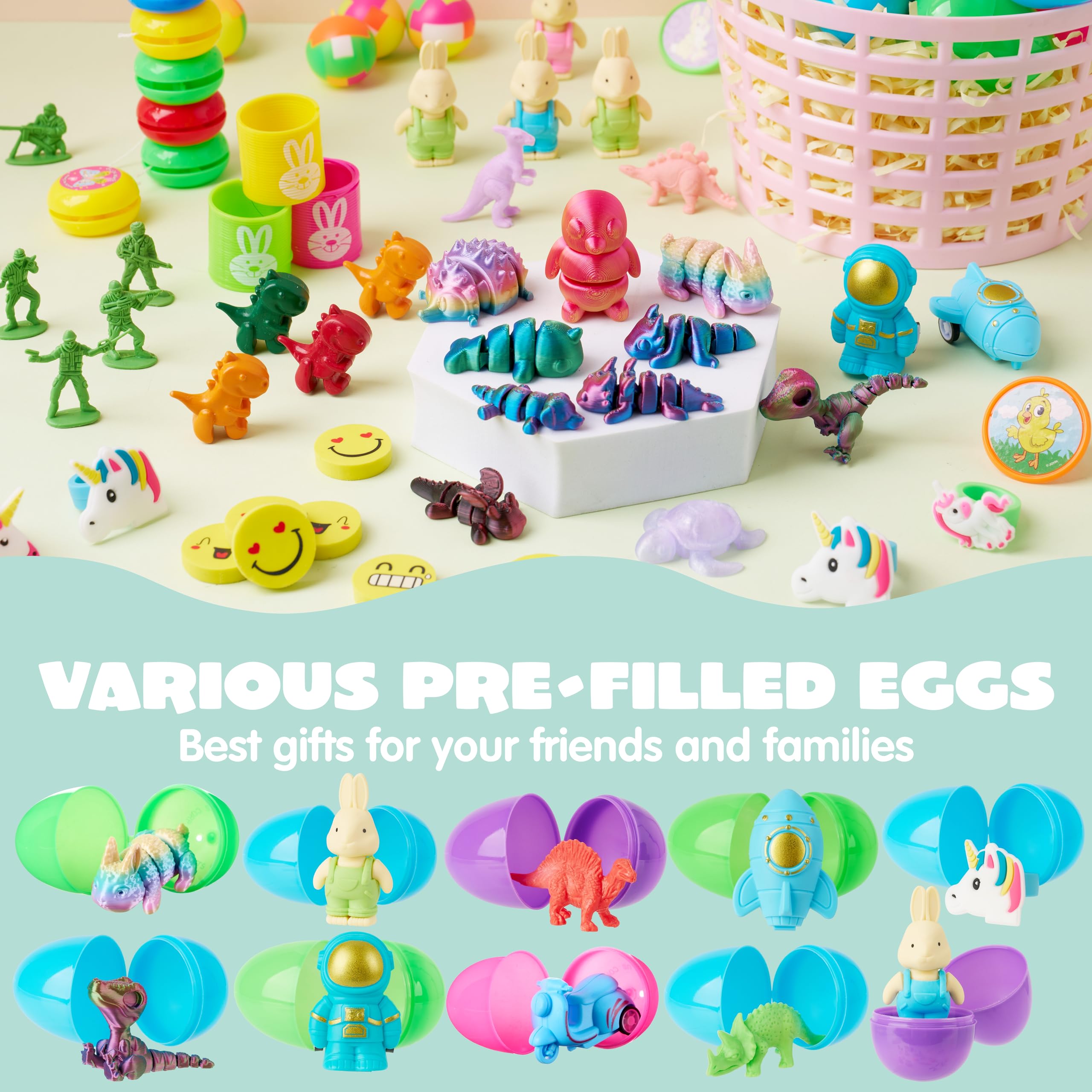 JOYIN 3D printed toys inside eggs for imaginative play