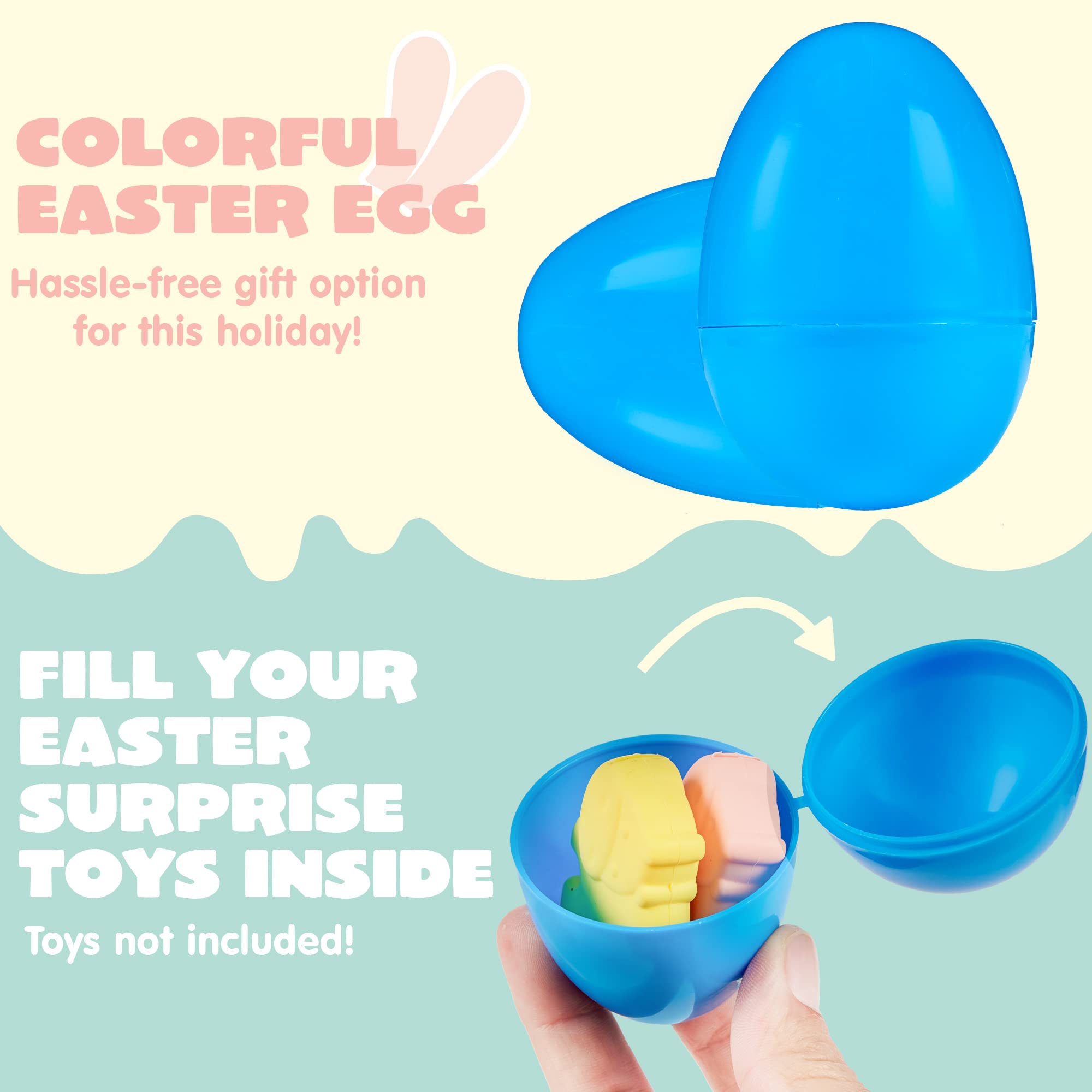 JOYIN Easter eggs fillable tops and bottoms ready for treats.