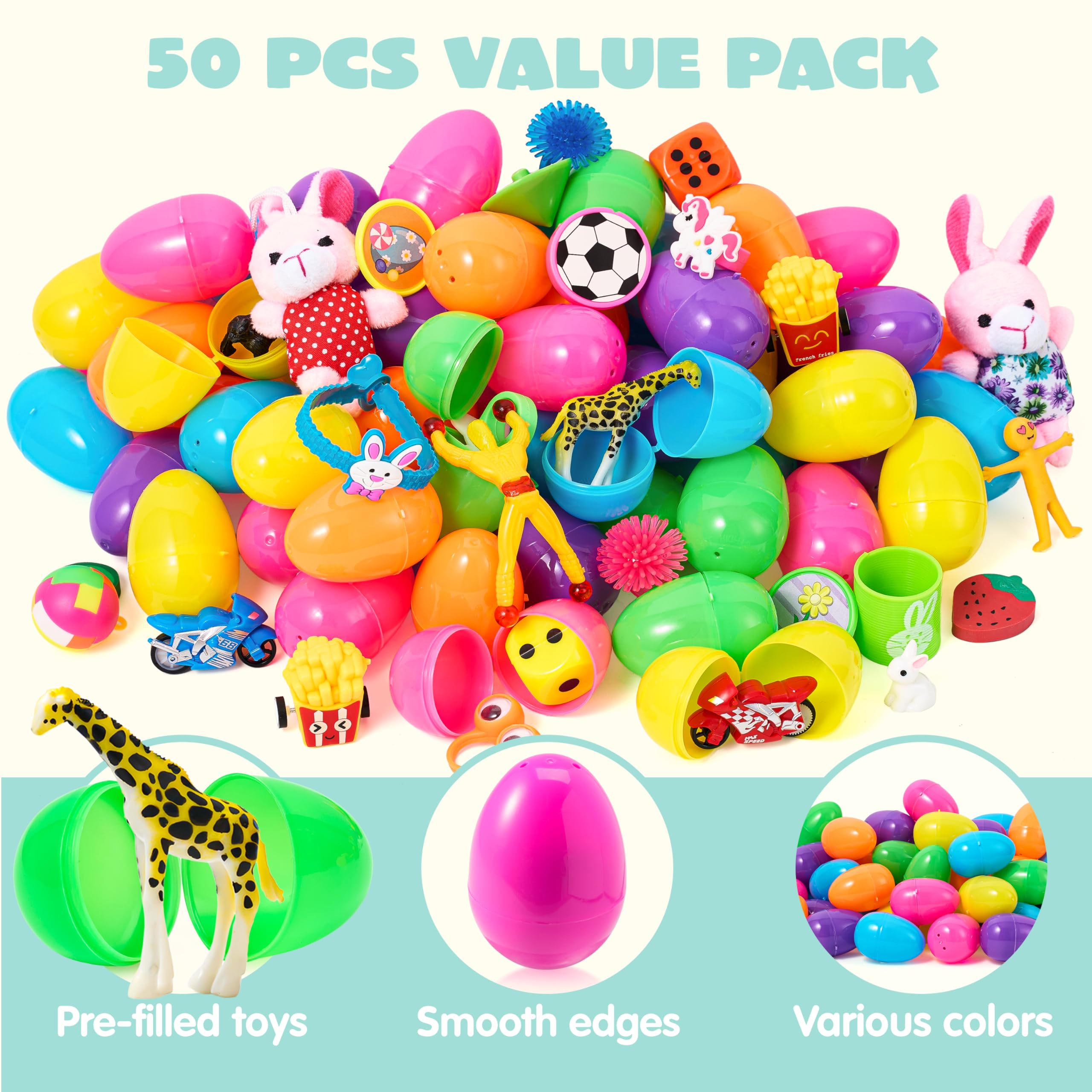 JOYIN eggs with fun stickers to brighten gift baskets and party favors.
