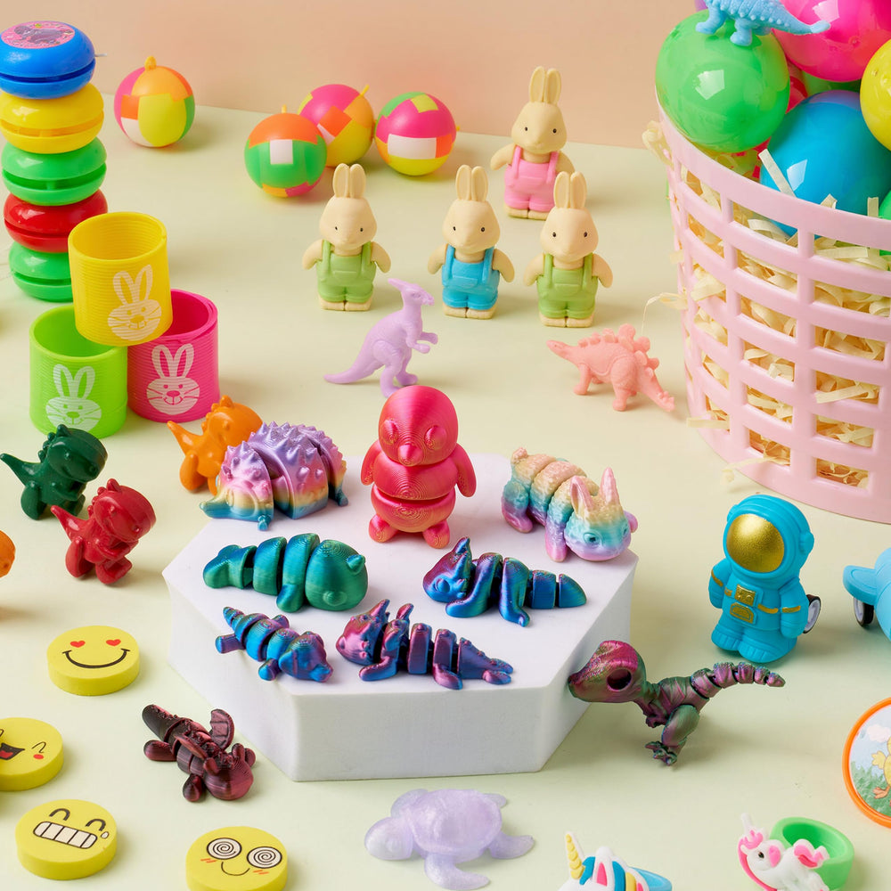 JOYIN egg hunt setup with colorful eggs and prizes