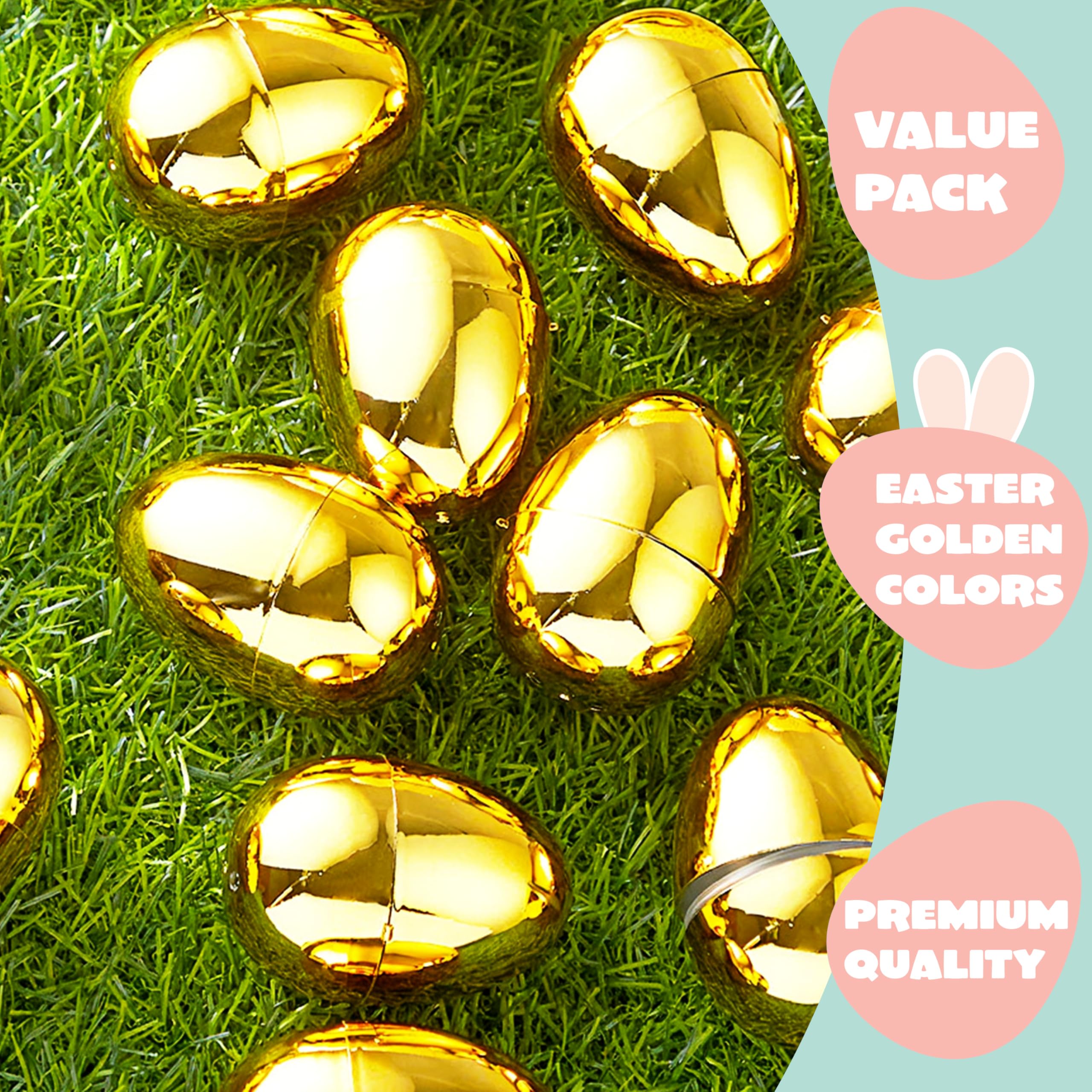 joyin easter hunt decor set enhances party visuals with metallic golden eggs