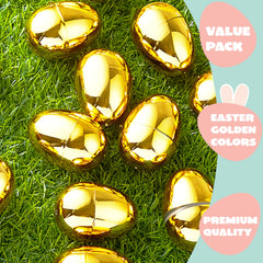 joyin easter hunt decor set enhances party visuals with metallic golden eggs
