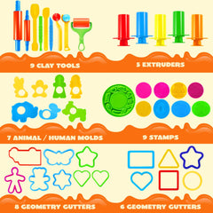 JOYIN extruder shapes including spaghetti, heart, and star for shape exploration.