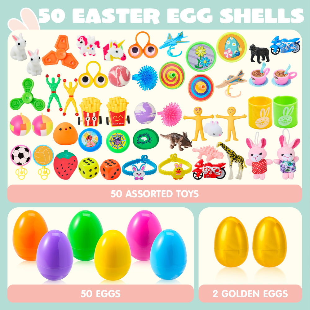JOYIN gold-filled Easter eggs containing toys for delightful treasure-hunt moments.
