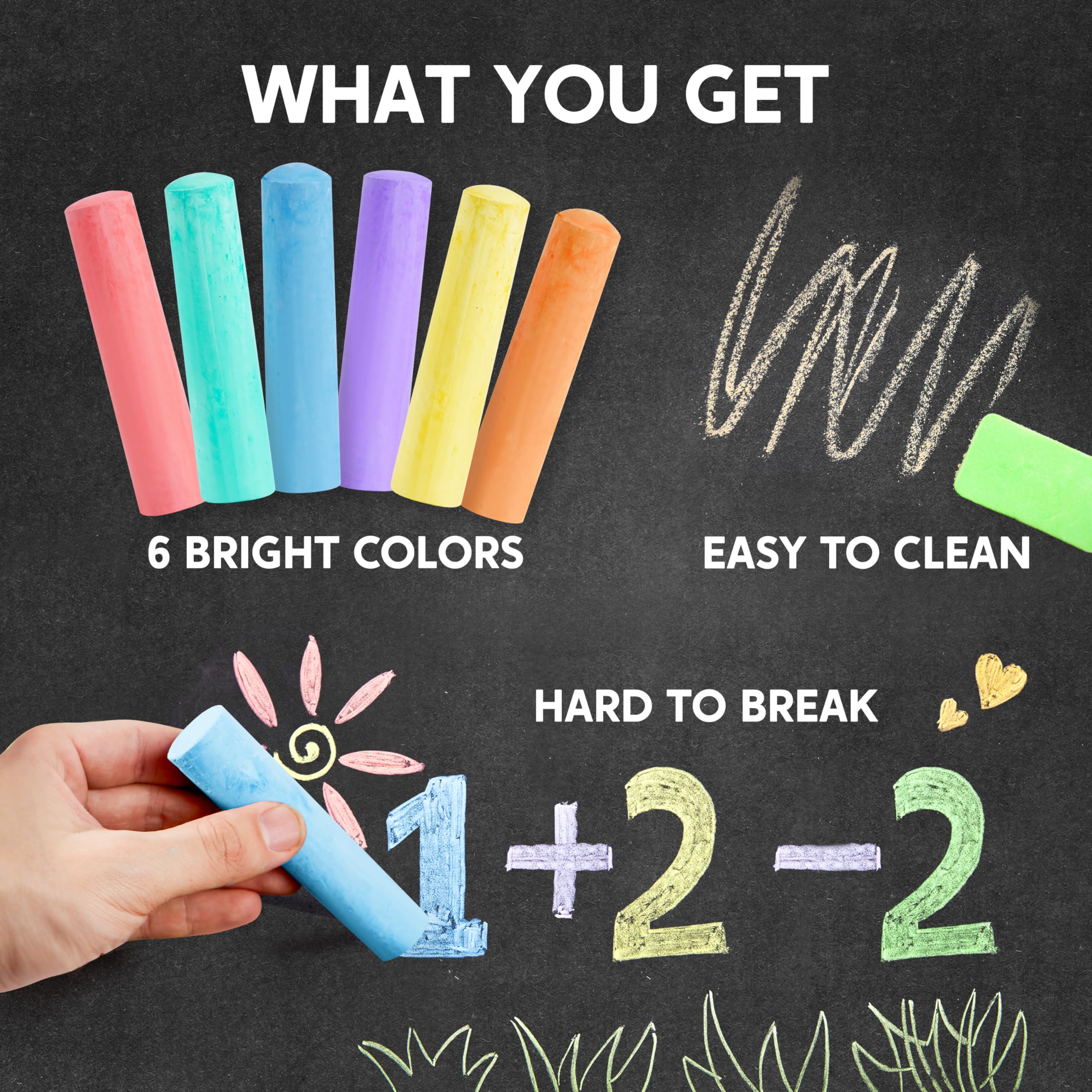 JOYIN outdoor washable chalks highlight safety with non toxic ingredients.