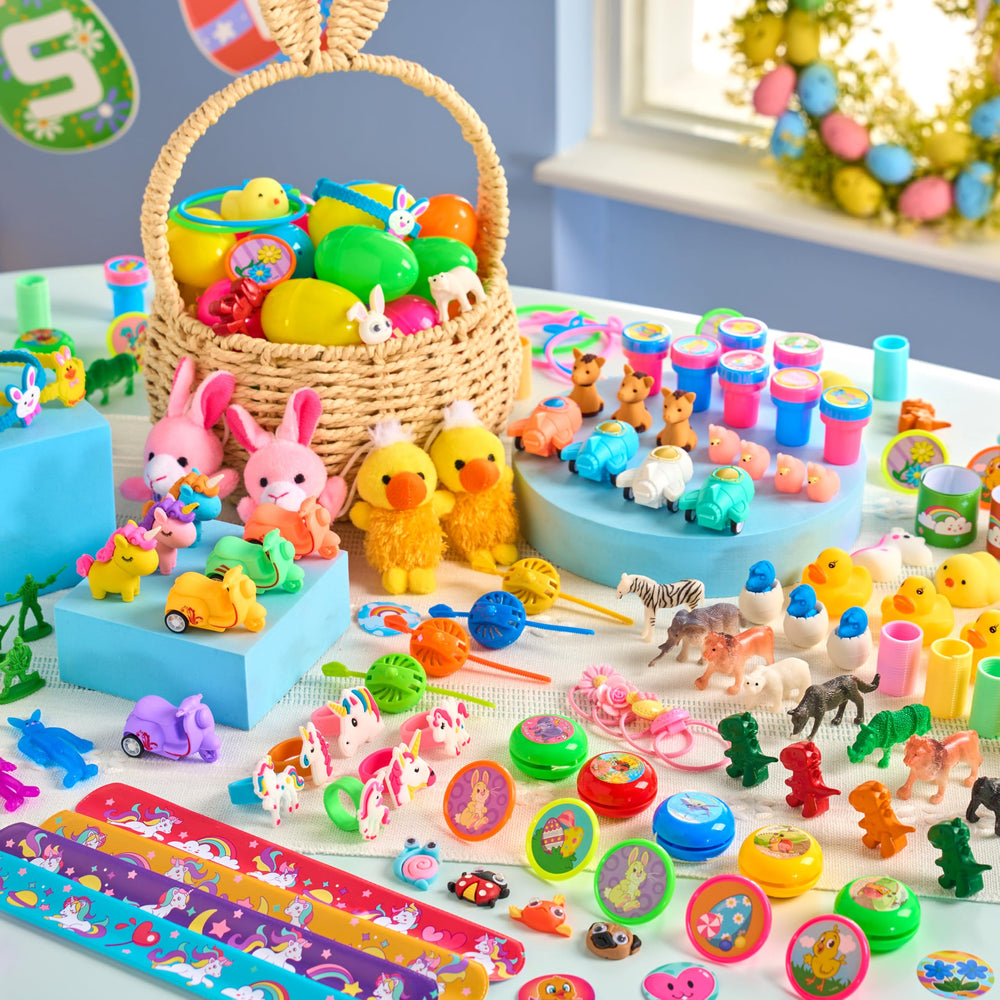 JOYIN compact eggs fit easily in baskets and prizes for kids ages 3+.
