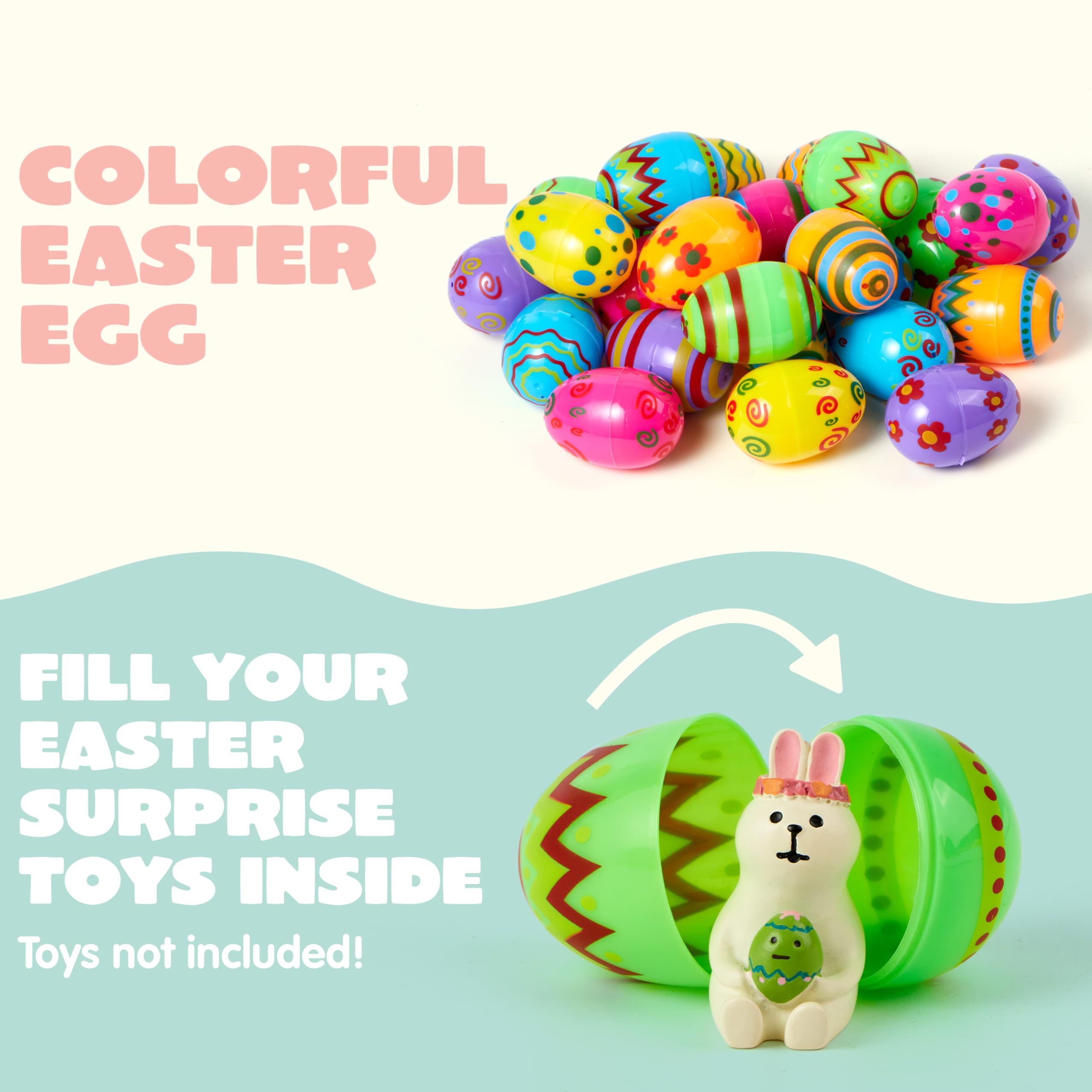 JOYIN reusable plastic eggs made with non-toxic materials for safe play.
