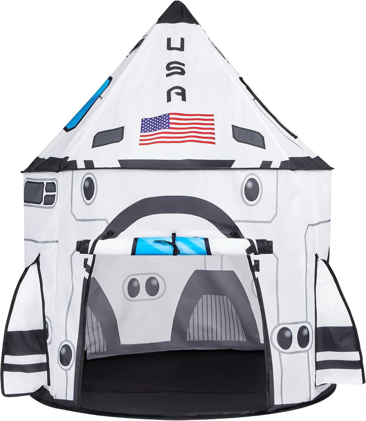 JOYIN rocket ship play tent front view for indoor play and easy setup.