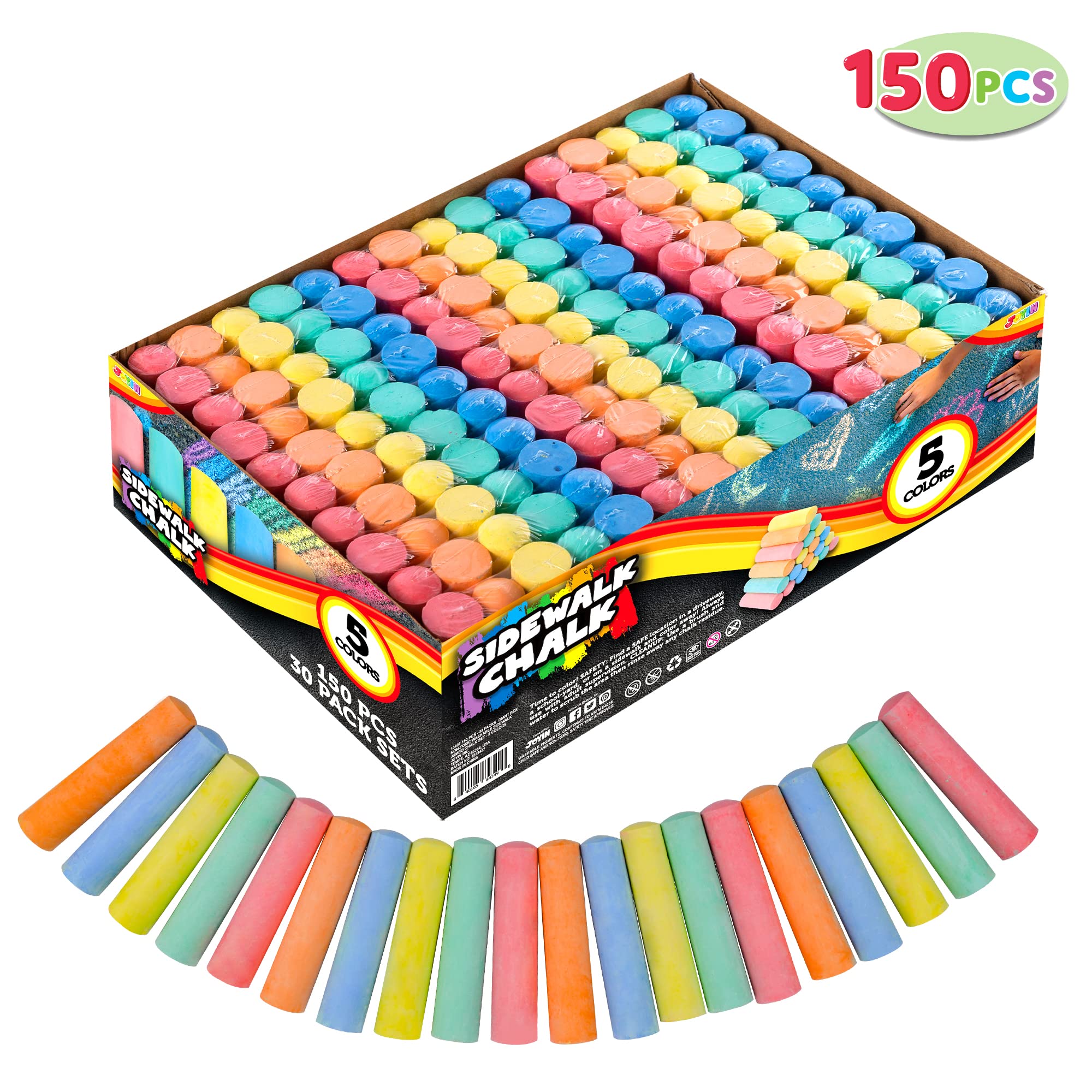 JOYIN 5 color chalk set for vibrant driveway creations