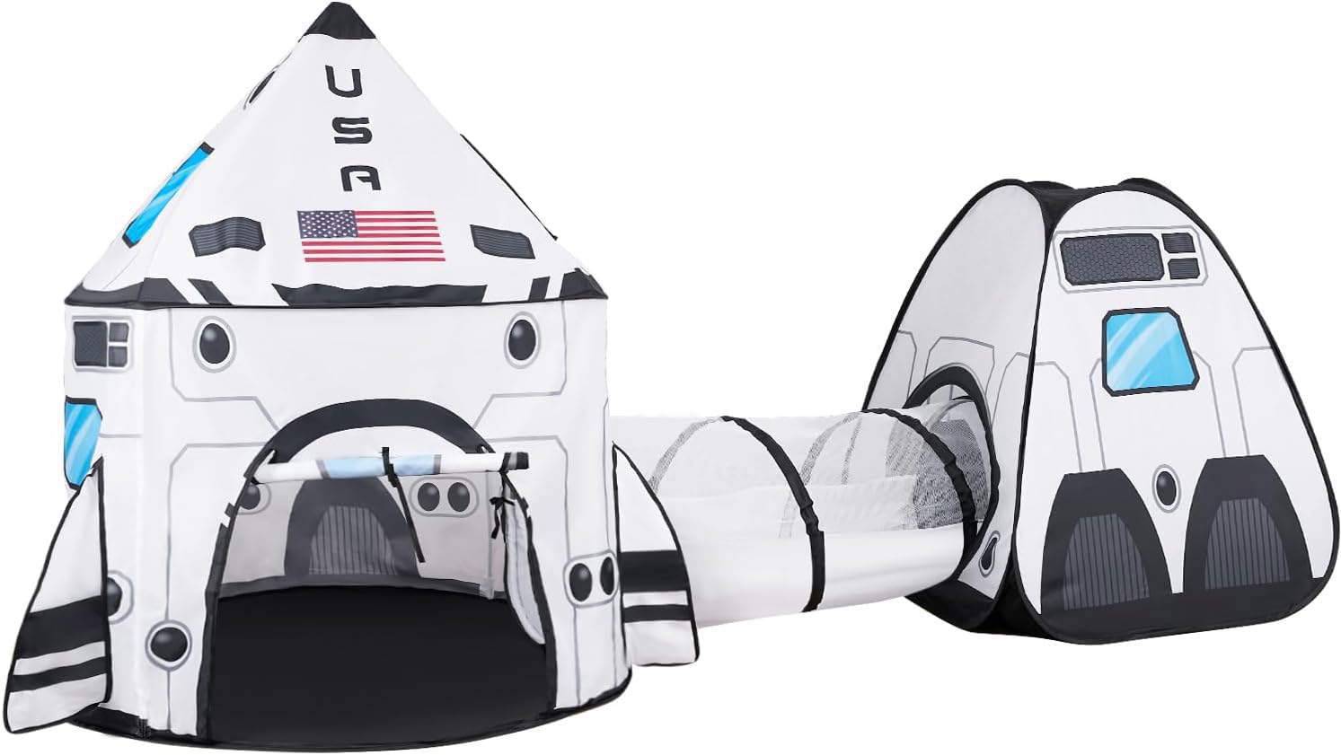 JOYIN White Rocket Ship Pop Up Tent main unit for imaginative space play