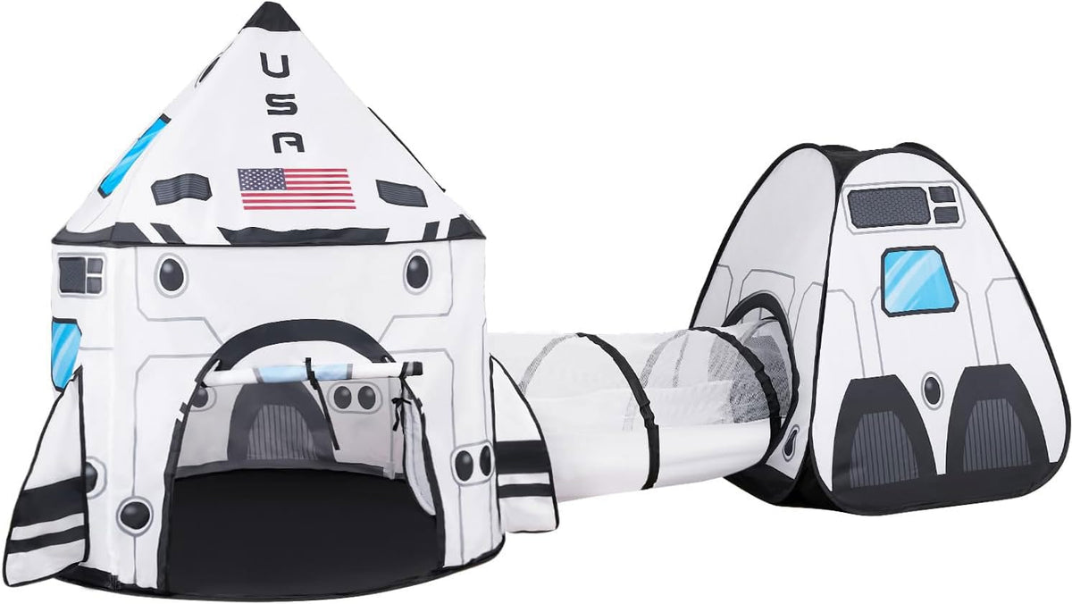 JOYIN White Rocket Ship Pop Up Tent main unit for imaginative space play