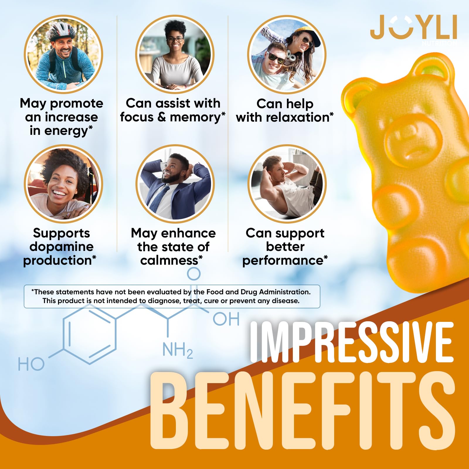 Close-up of gummies highlighting 1000mg per gummy for daily energy.