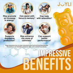 Close-up of gummies highlighting 1000mg per gummy for daily energy.