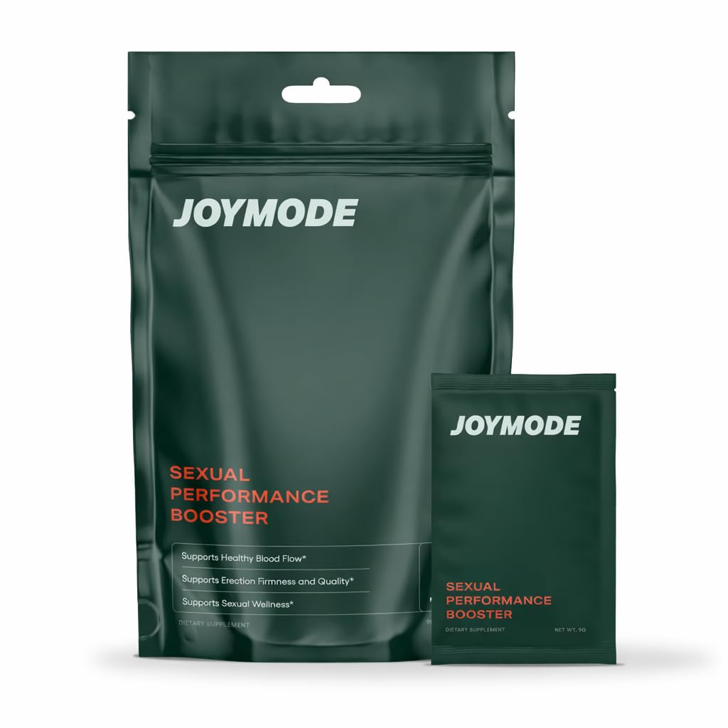 JOYMODE powder tub front highlights fast-acting support for sexual performance.