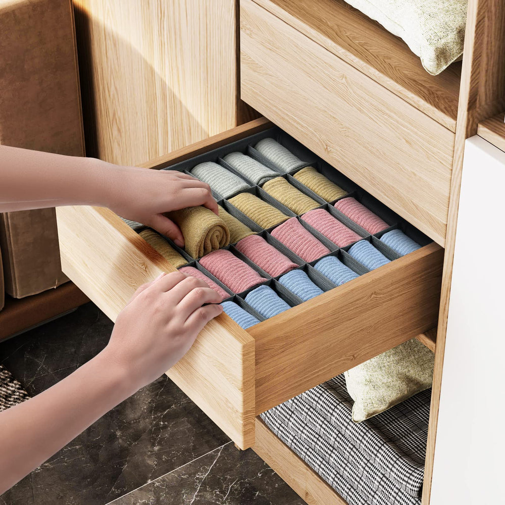 Joyoldelf 24-cell underwear organizer helps separate garments by color and style