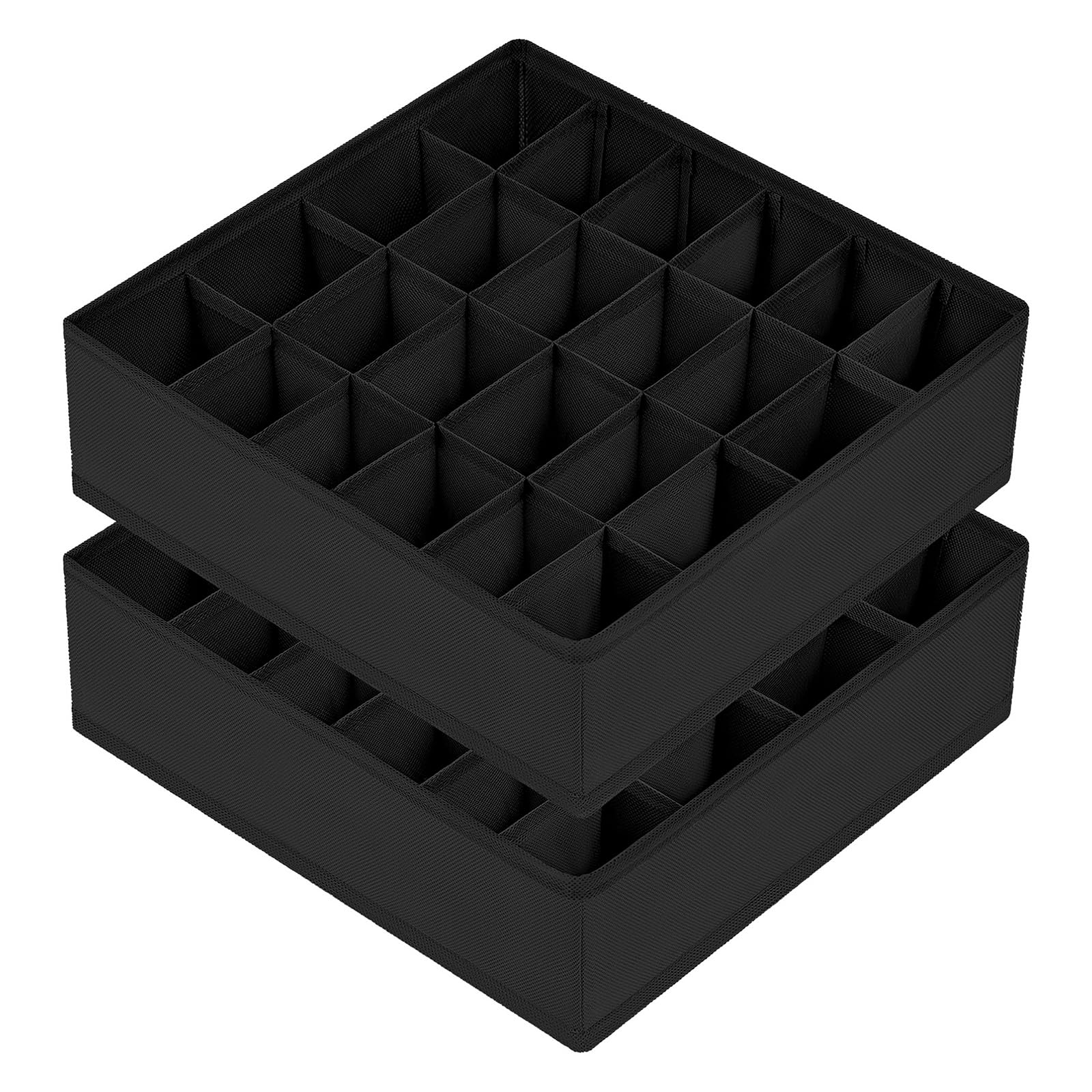 Joyoldelf sock drawer organizer 24-cell 2-pack for easy sock pairing and quick visibility