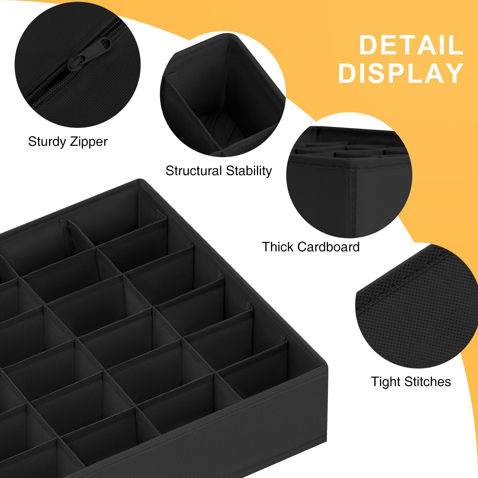 Joyoldelf 2-pack storage boxes for socks and underwear improve visibility and access