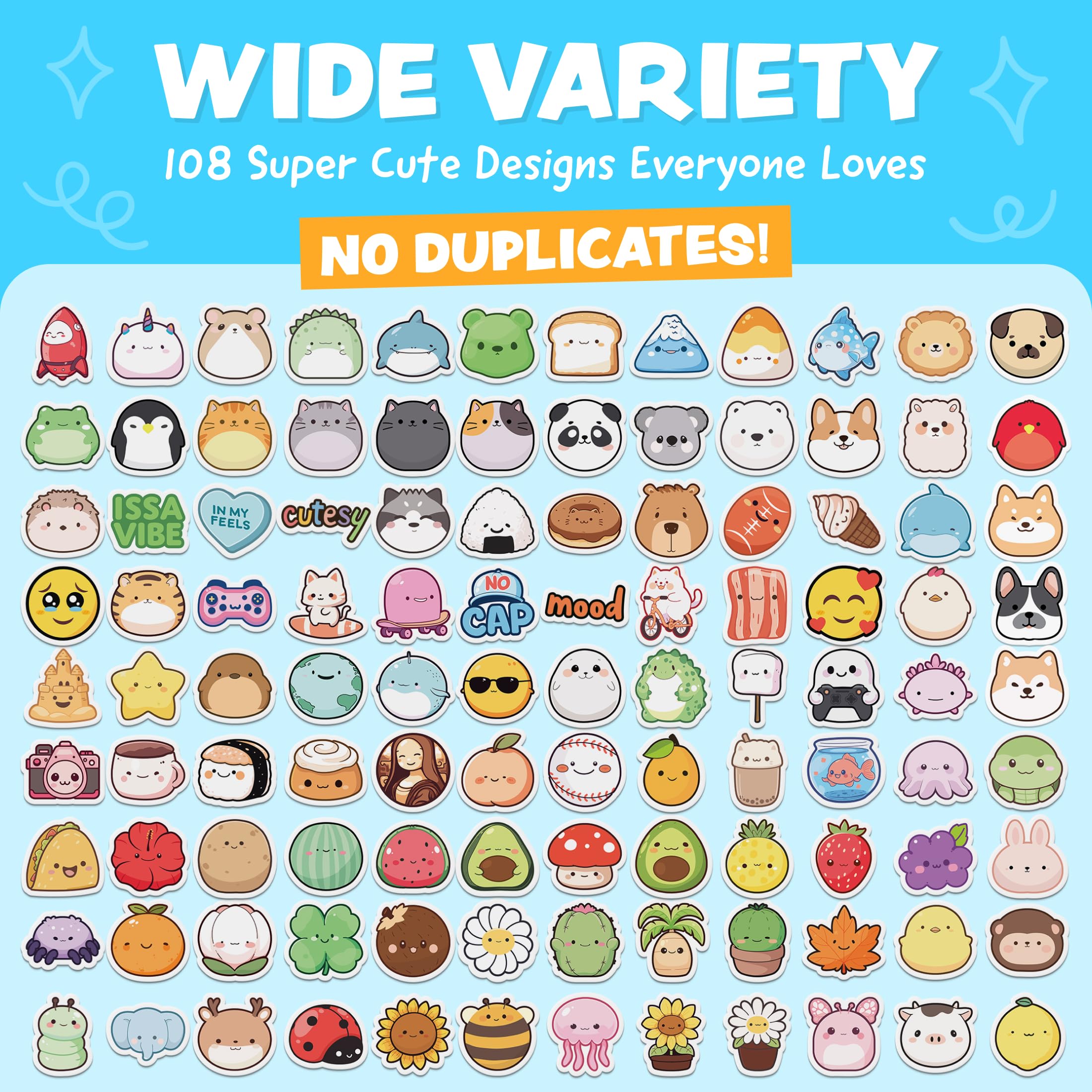 Joyousa kawaii stickers for teens—vibrant, kid-friendly school supplies