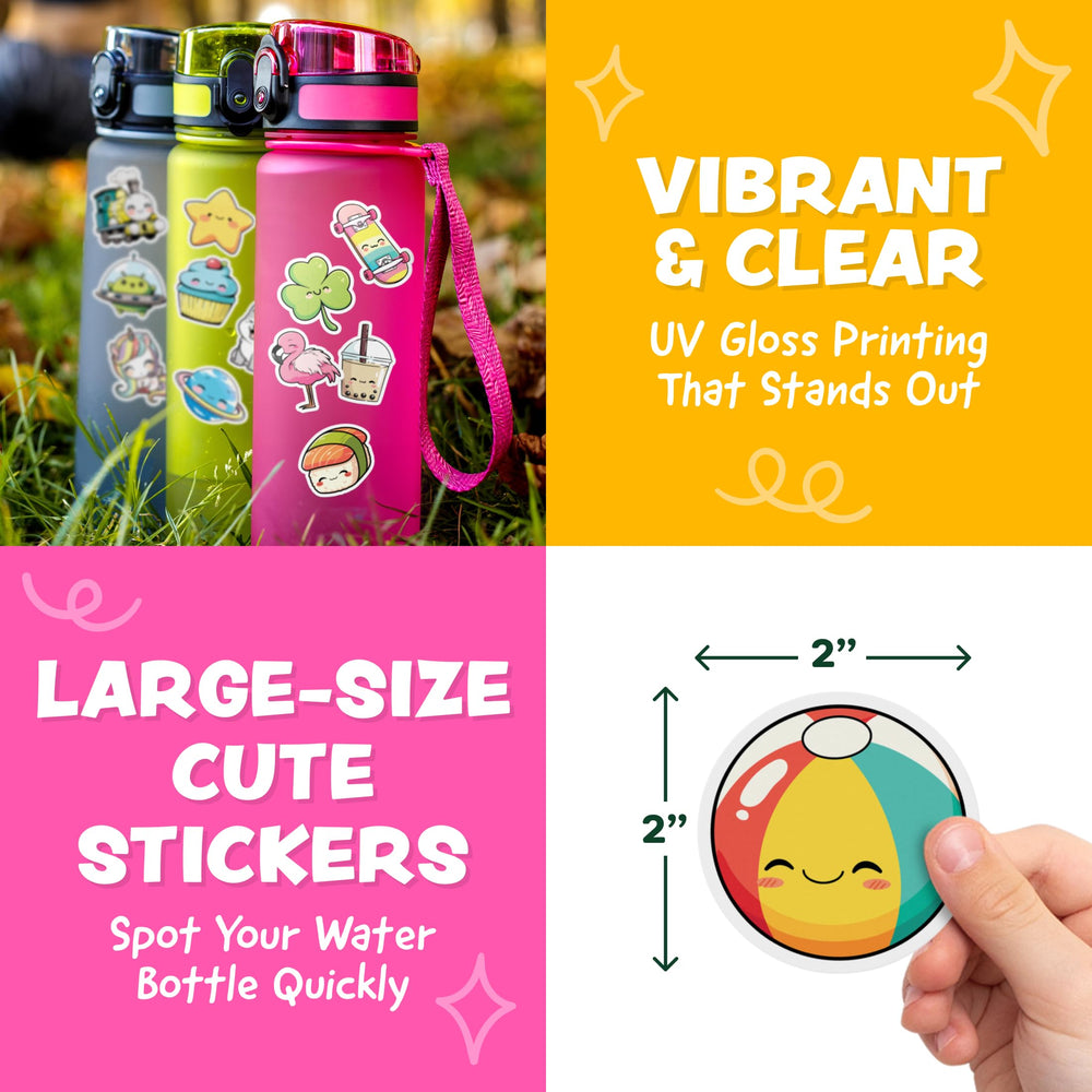 Joyousa stickers for bottles and scrapbooks; versatile for parties and rewards.