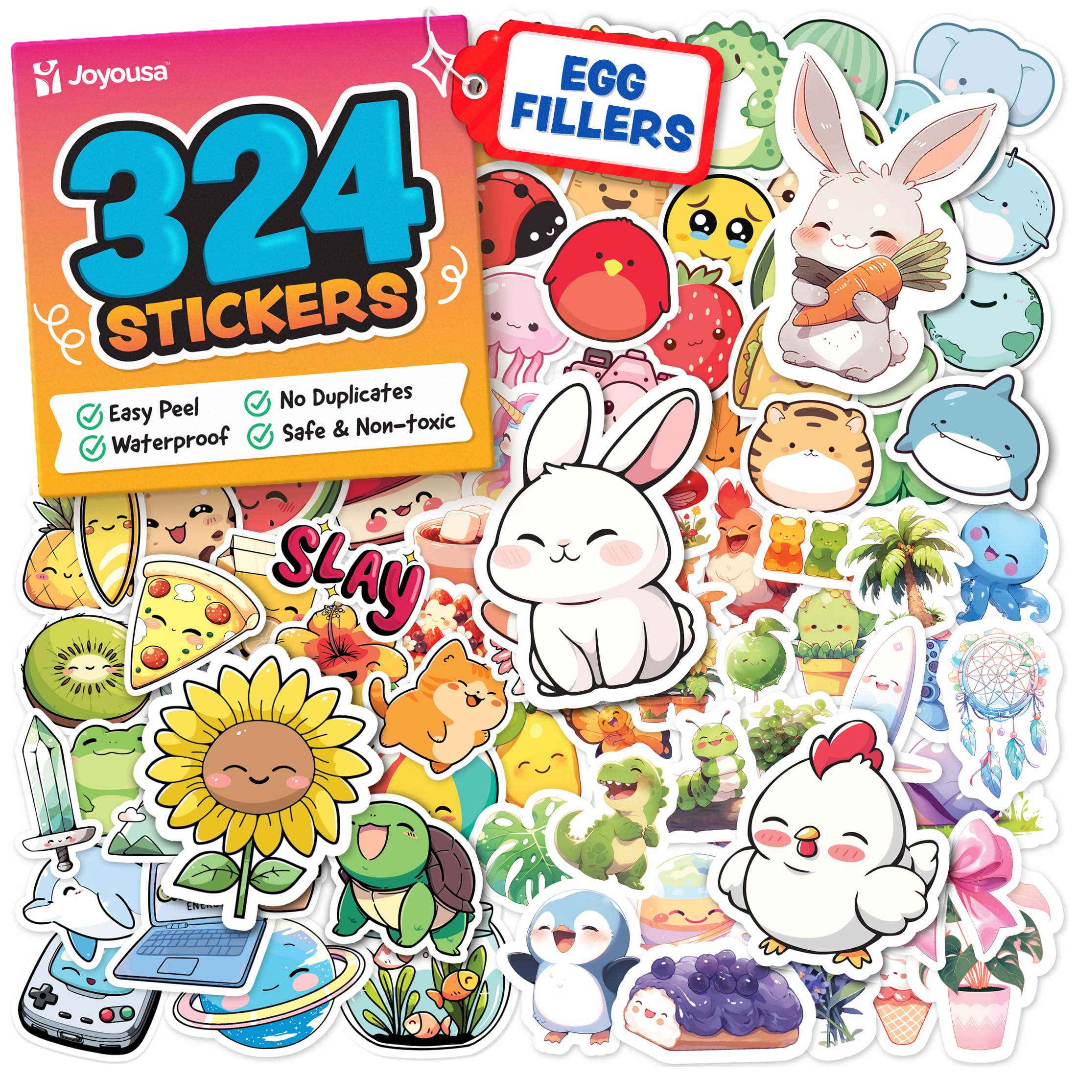 Joyousa water bottle stickers—324pc set for easy bottle personalization and visibility.
