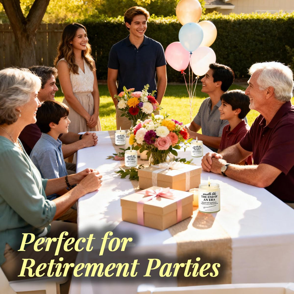 Joyqua retirement candle women gift idea shows thoughtful gender-inclusive choice.