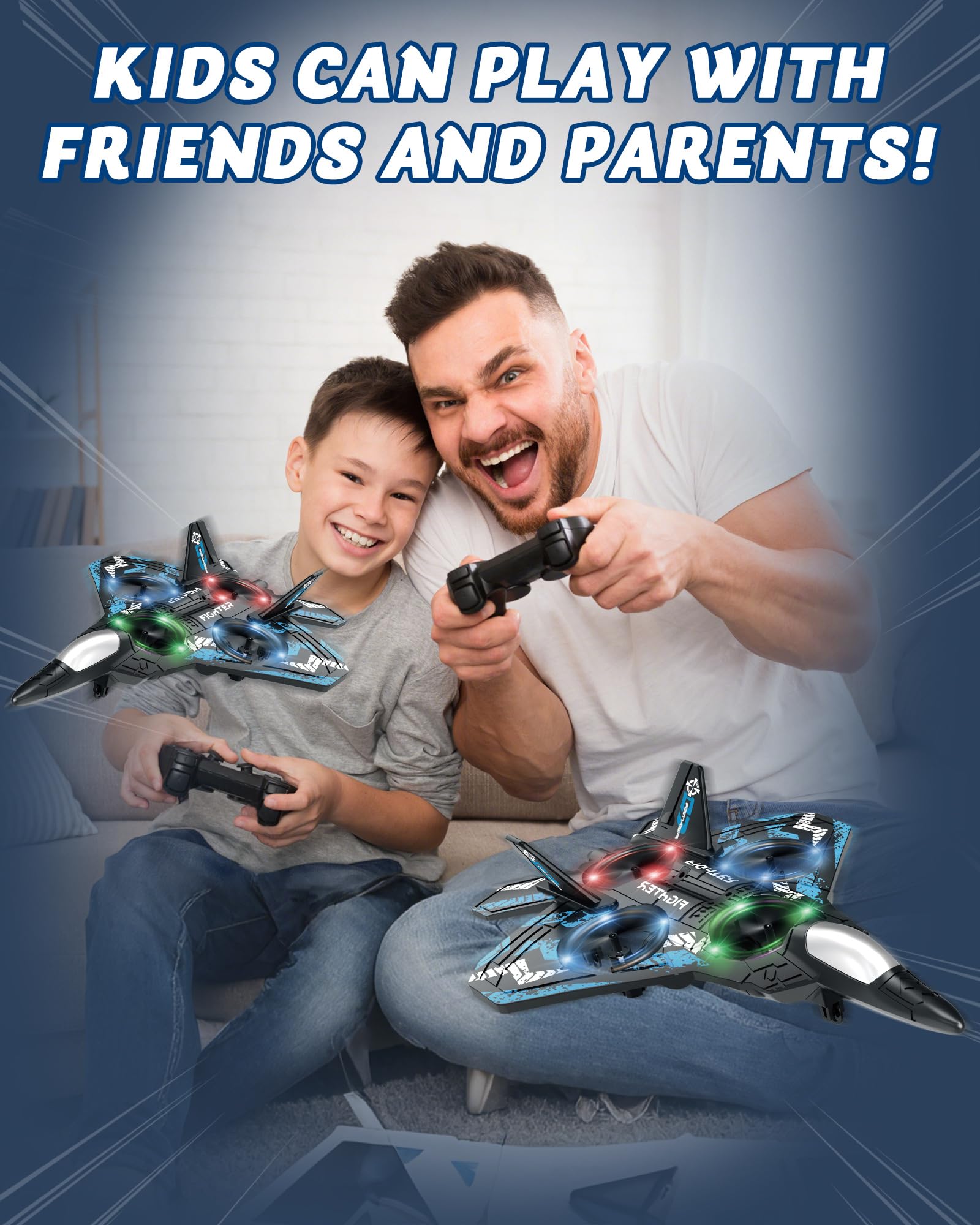 JoyRapt Drones blue and green color options match your style.