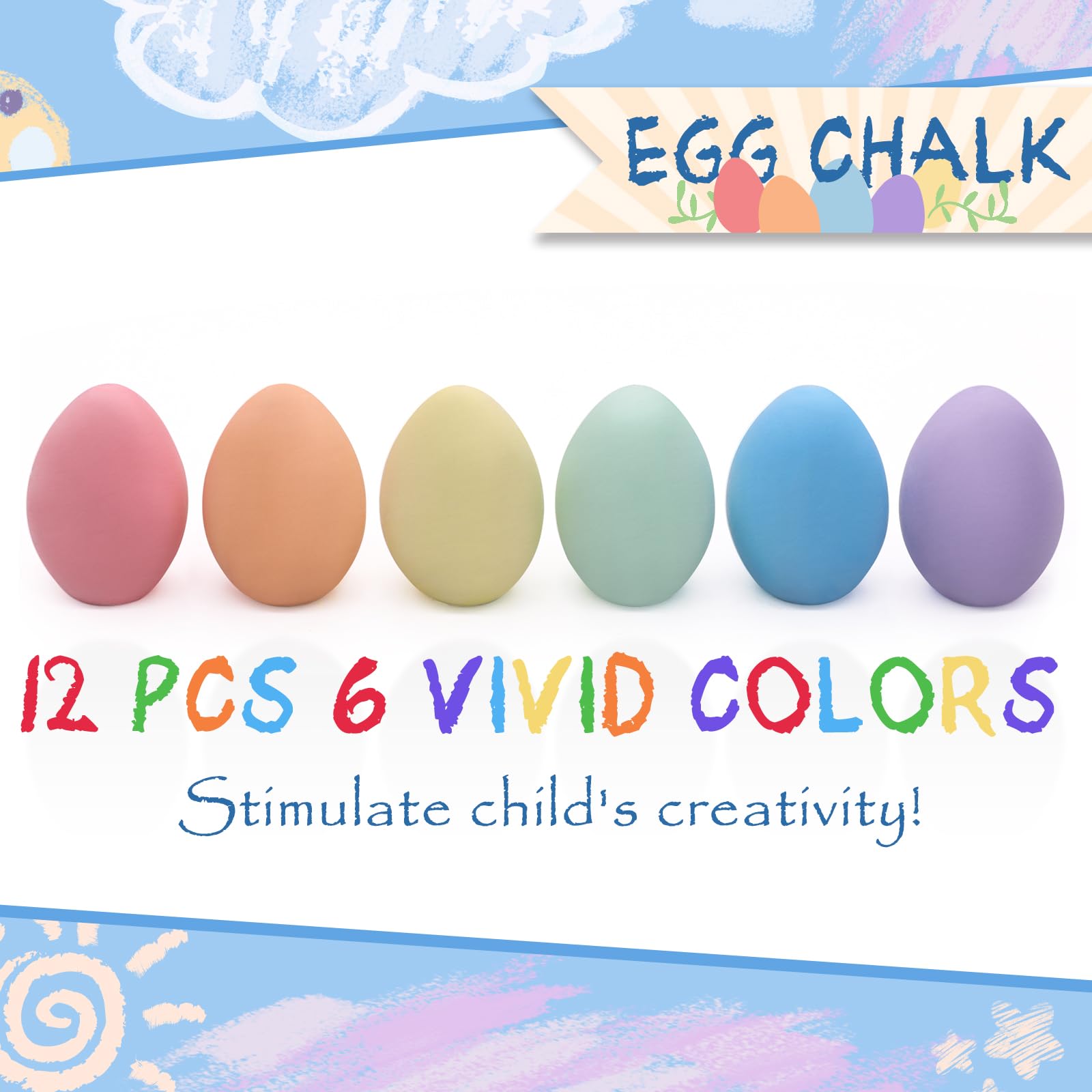 JoyRapt vibrant chalk eggs in 6 colors boosts Easter activities and curbside fun.