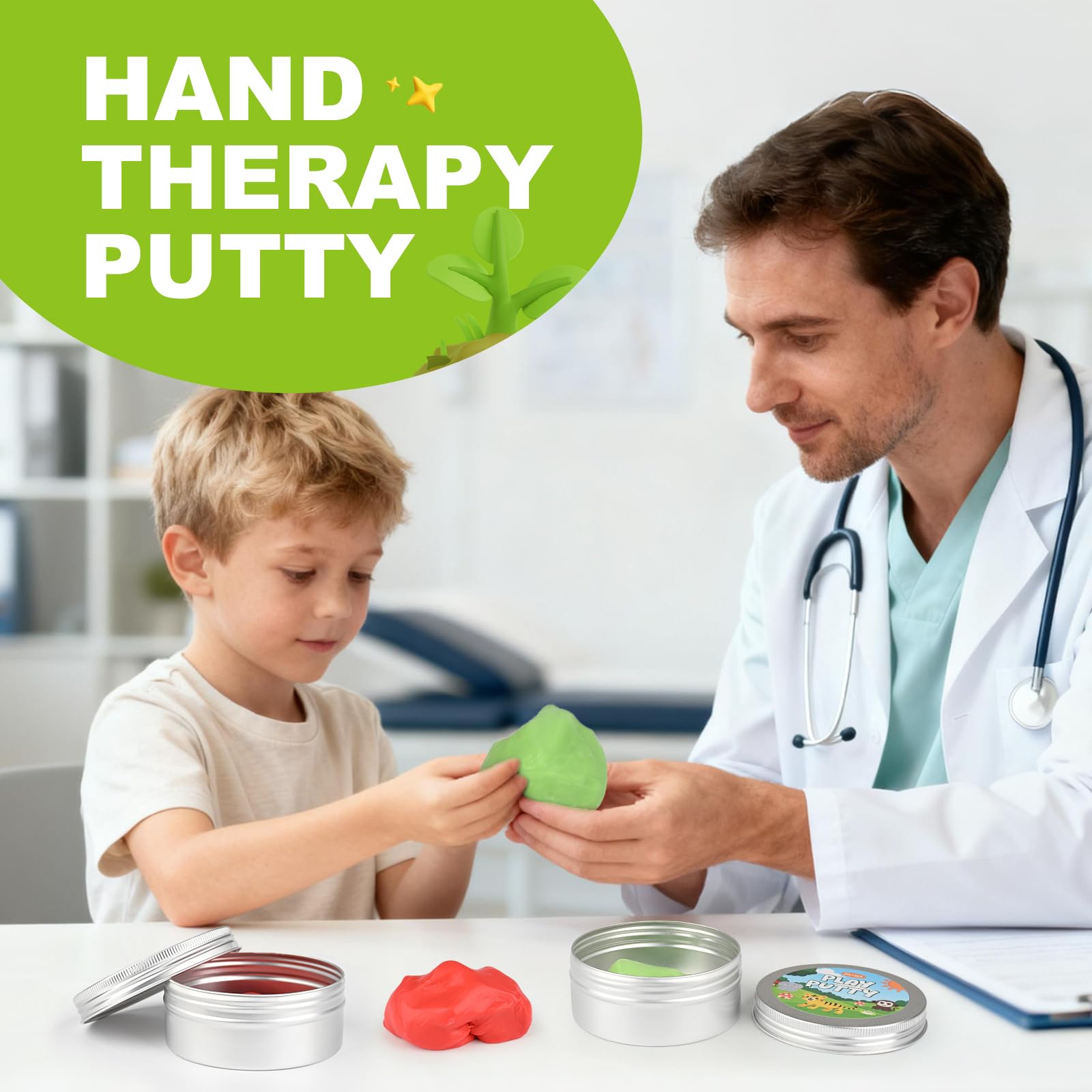 Joyreal therapy putty close-up reveals colors and hidden charms