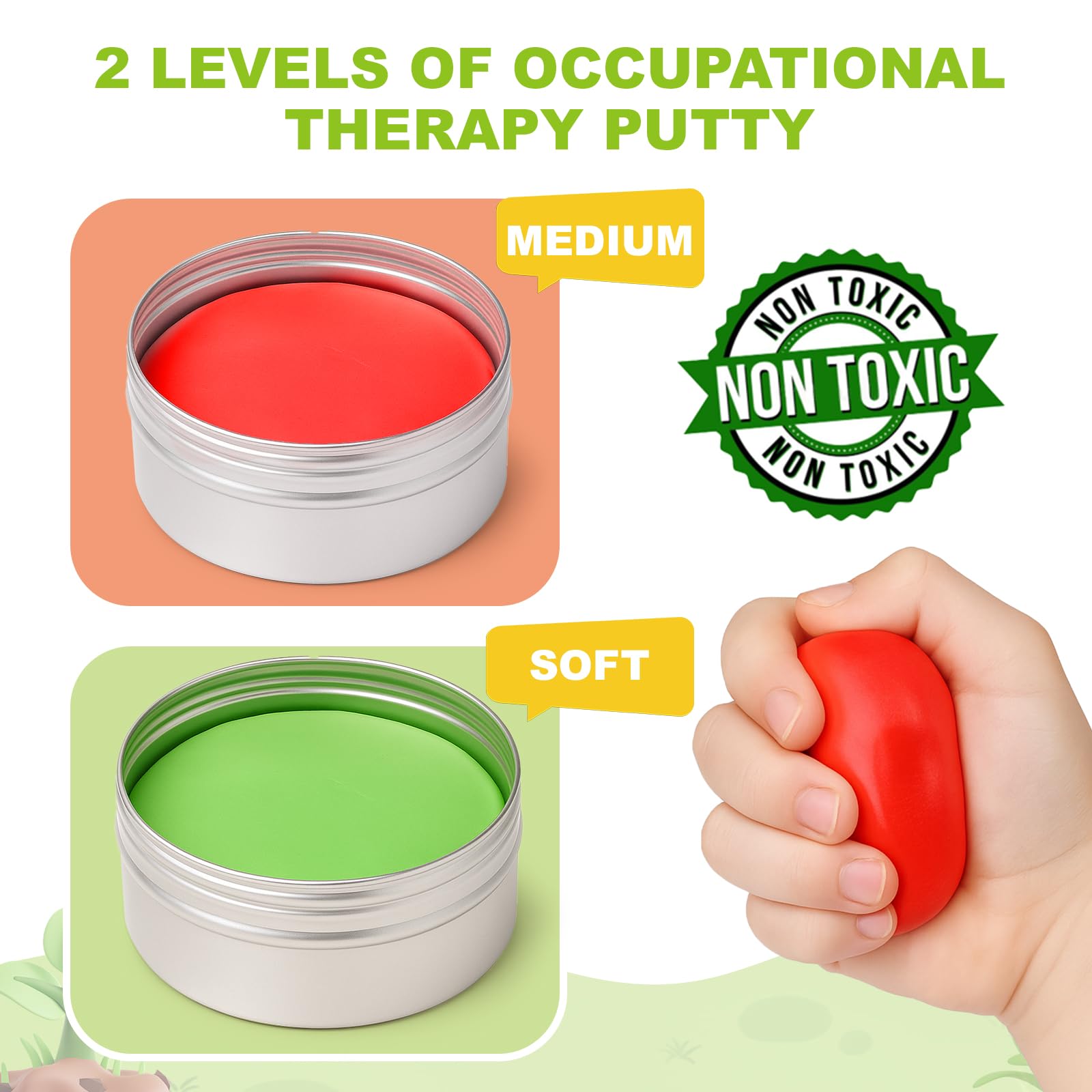 Joyreal therapy putty Farm medium tin open supports stronger grip