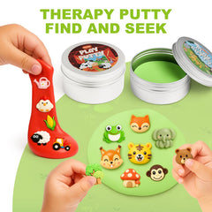 Joyreal therapy putty Forest medium tin view emphasizes resistance