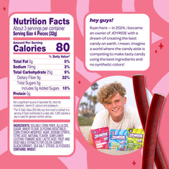 JOY RIDE Cherry Berry Ropes close-up reveals tart cherry flavor for snacking