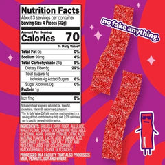 Joyride Sour Strawberry Strips, plant-based treat with prebiotic fiber