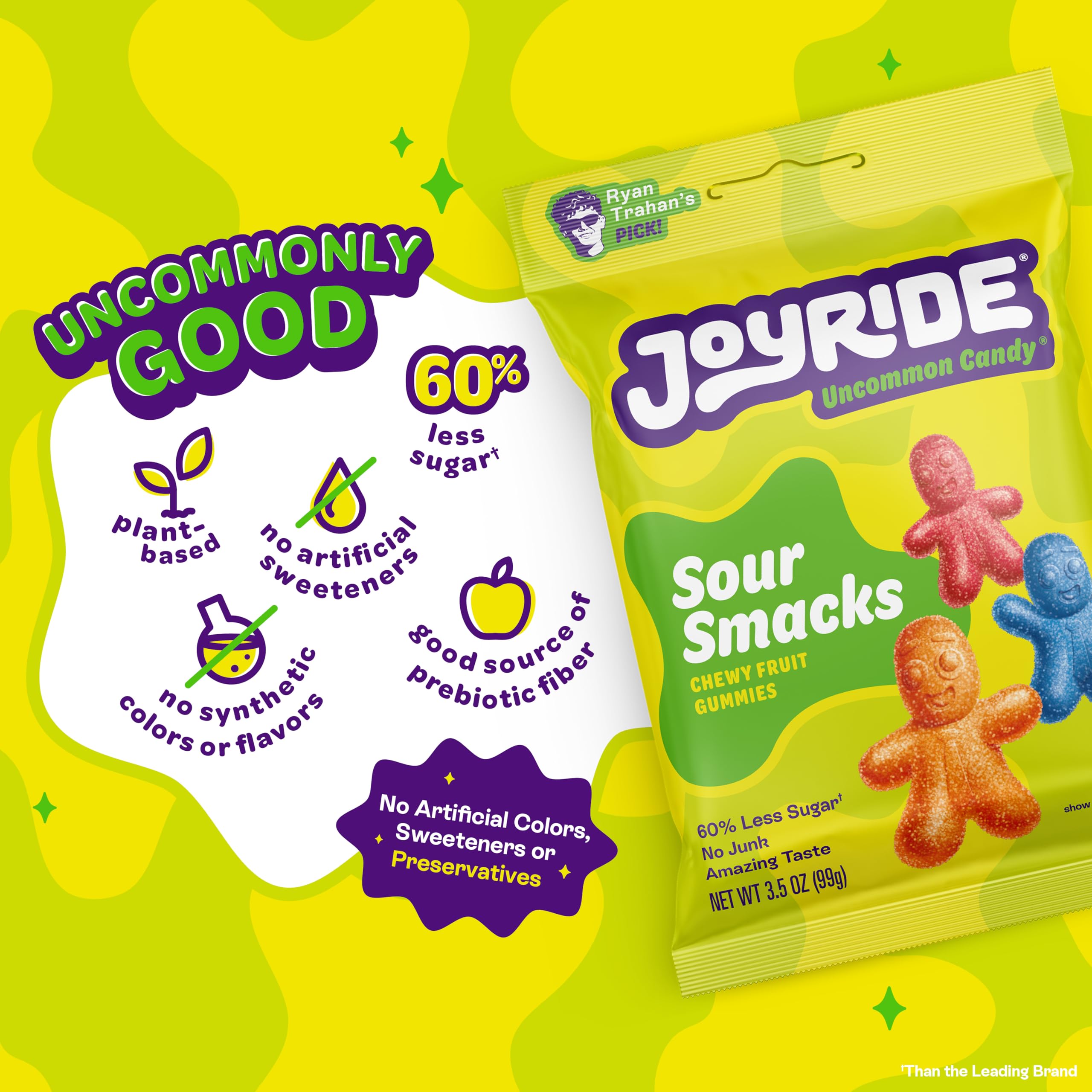 Joyride Sour Worms dual-flavor two-toned bites spark sour-sweet moments.