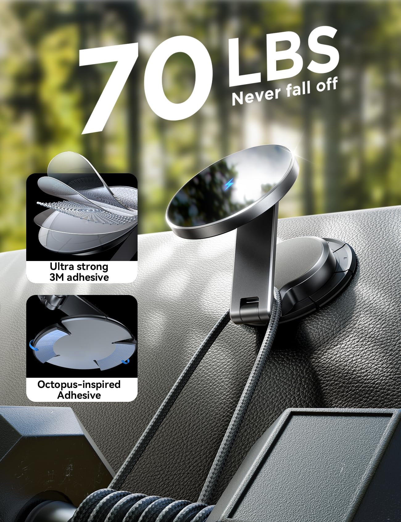 JOYROOM 15W fast charging view highlighting quick wireless power for iPhone MagSafe.