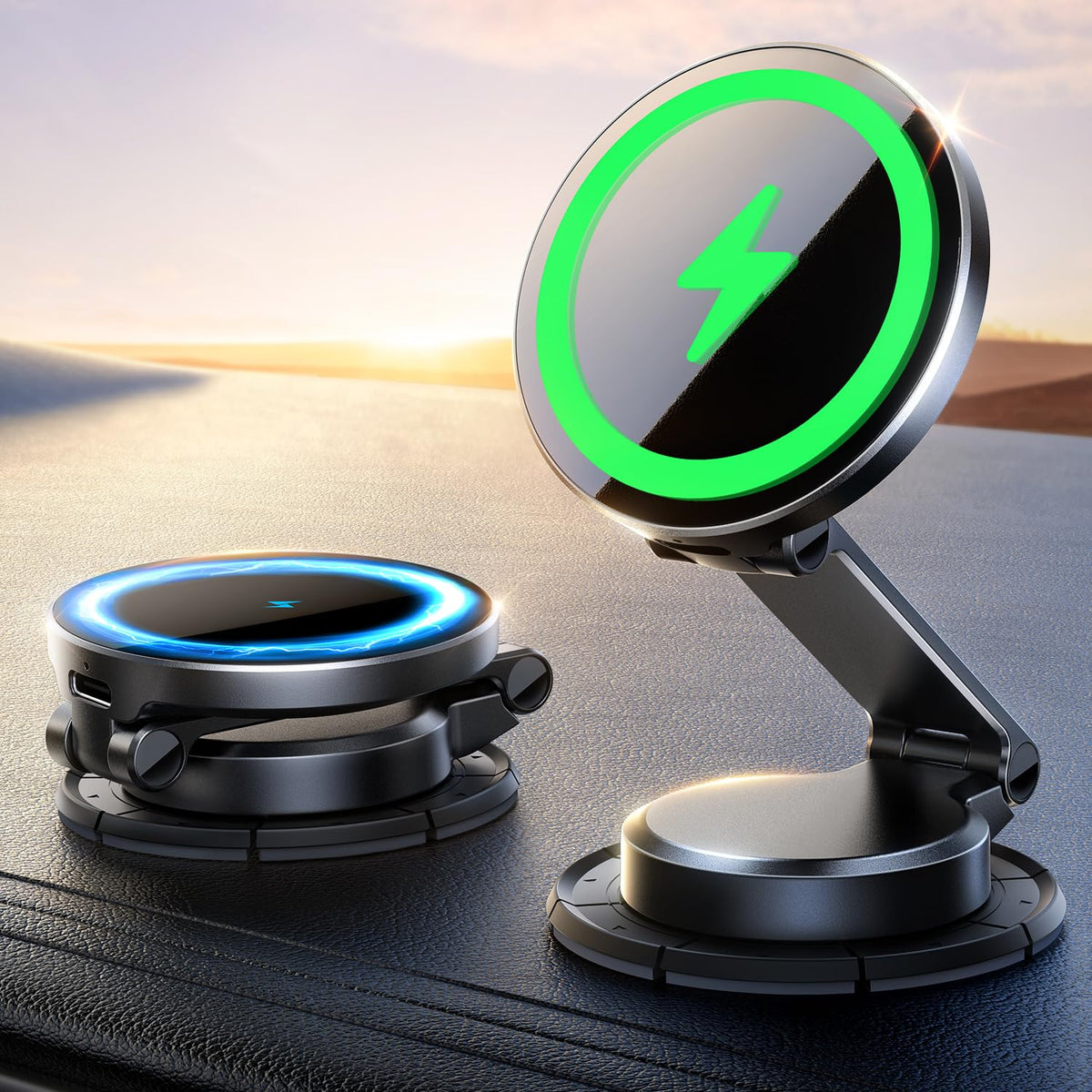 JOYROOM all-metal MagSafe car mount close-up showing durable build and secure grip.