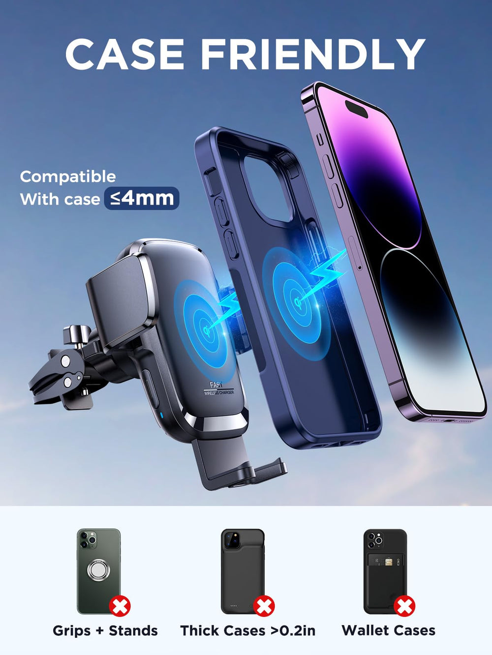 JOYROOM thick-case compatibility up to 4mm.