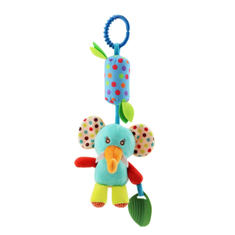 Joyshare monkey rattle stimulates visual tracking during crib time.