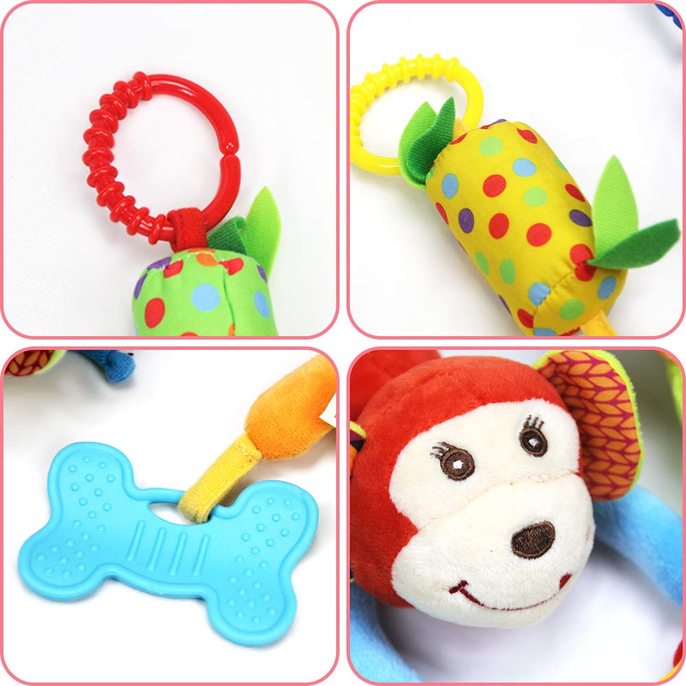 Joyshare owl rattle promotes color perception with crinkle and chime.
