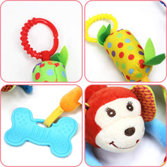 Joyshare owl rattle promotes color perception with crinkle and chime.