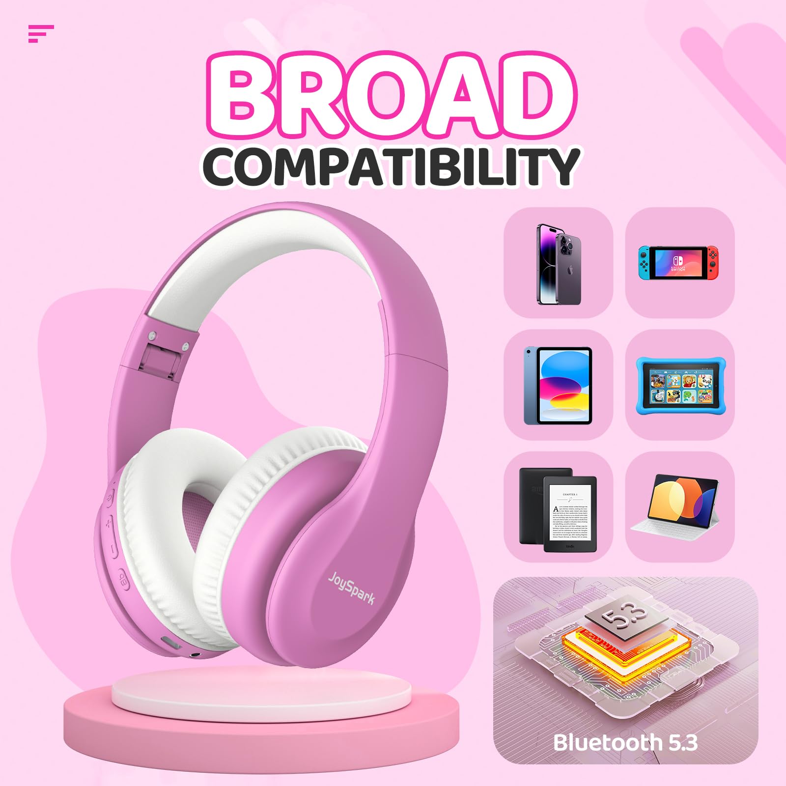 JoySpark Bluetooth 5.3 with built-in microphone supports easy calls.