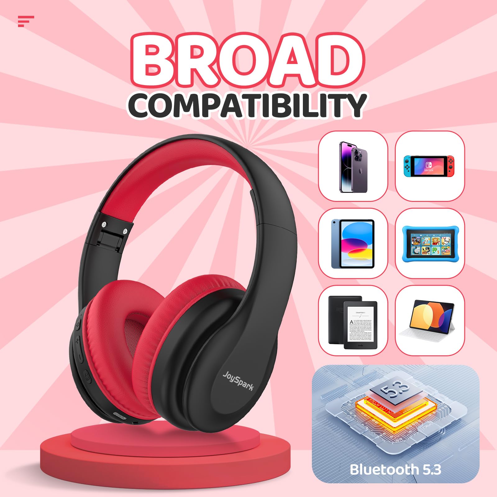 JoySpark Bluetooth 5.3 with built-in mic for easy calls