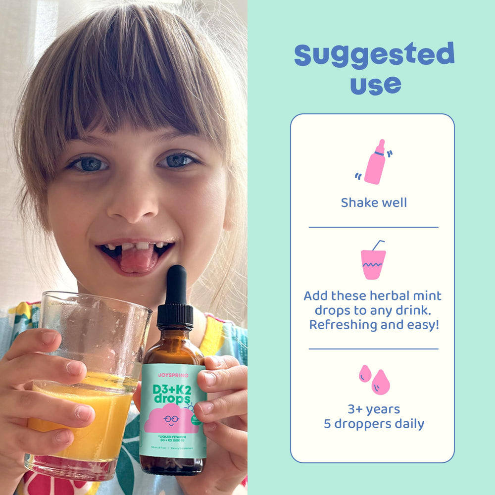 JoySpring drops added to juice for convenient daily intake