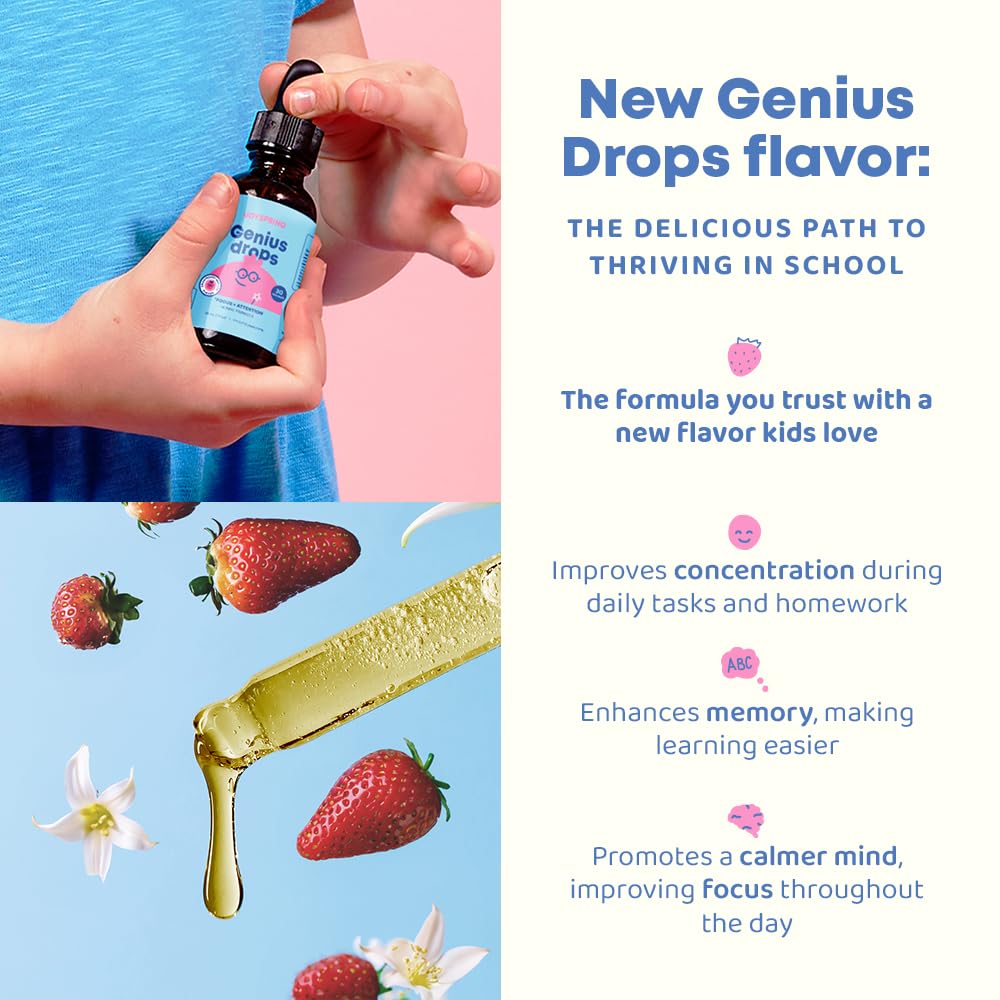 JoySpring Genius Drops Smartberry Vanilla dropper enables precise, kid-friendly servings.