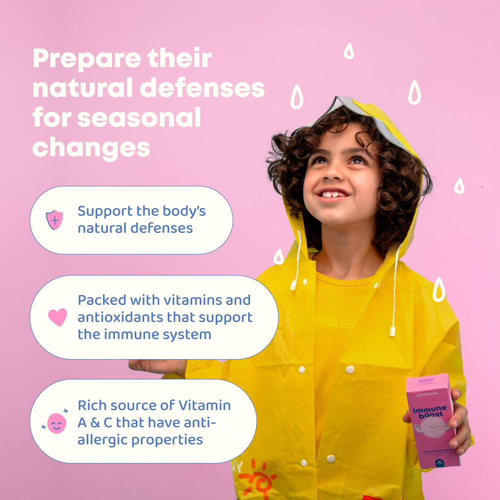 JoySpring Immune Drops dropper delivering a precise daily dose.