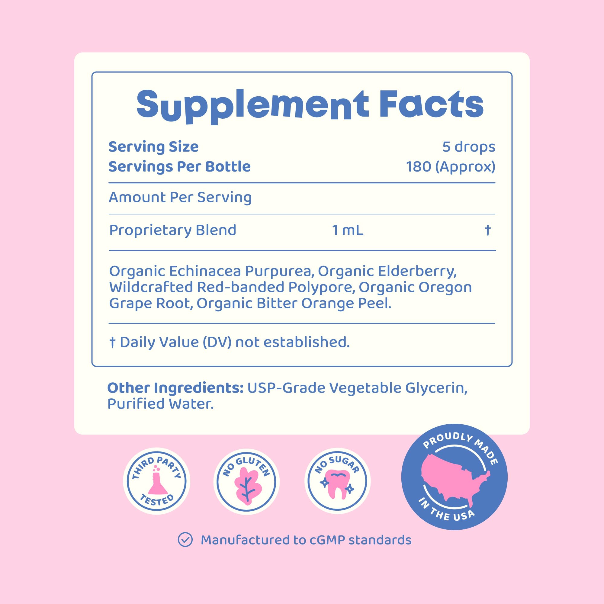 JoySpring Immune Drops sugar-free liquid ideal for kids.